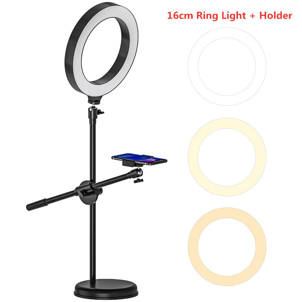 Dimmbare LED Ring-Licht Mit Einbeinstativ Halterung Telefon Halfter Für NäGel Kunst Video Live Tiktok Fotografie Beleuchtung Stehen: art B