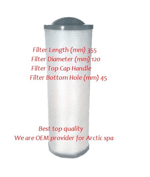 Badekar bomuldssmeltblæst filter 33.5cm langt 12.5cm diameter 5.5cm hul på to sider spa-filter varmt filter