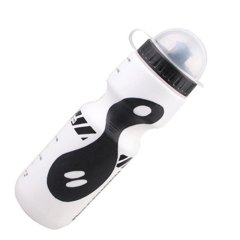 650ml bærbare sykkelflasker camping sykkelflaske sykkel plastflaske utendørs sykkel vannkoker ridekopp tilbehør: Hvit og svart