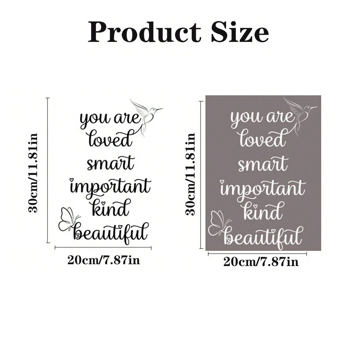 White&Black You Are Loved Mirror Decal – Inspirational Self-Love Vinyl Sticker, Mirror Decal Stickers, For Car Bathroom Decor