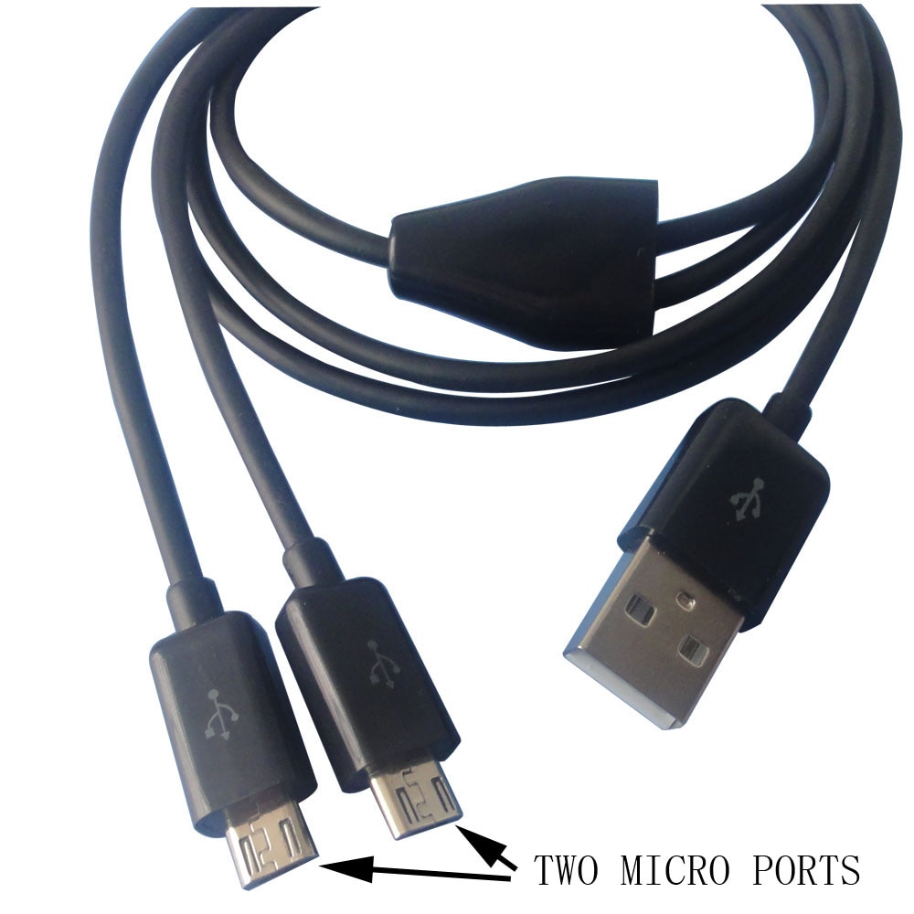 1M 3ft Micro Usb Splitter Kabel Usb 2.0 Naar Dual Micro Usb Y Lading Kabel