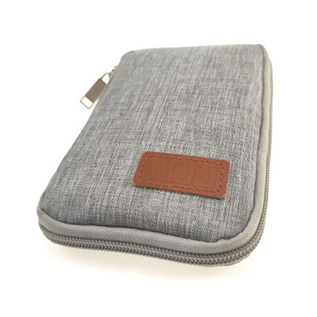 Mobile Phone Case Digital Gadget Device USB Cable Data Cable Organizer Travel Inserted Bag Storage Bag Travel Kit: Gray