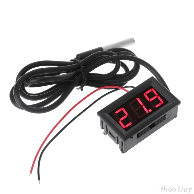 0.56&quot; DS18B20 Digital Thermometer Waterproof Temperature Sensor Probe DC 12V 24V M22 20: R