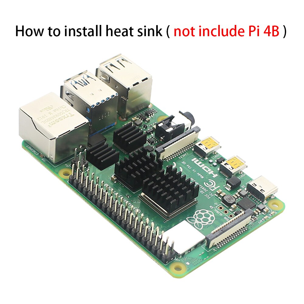 Raspberry Pi 4 ABS Case Raspberry Pi 4 Model B Pi 4B Case Black Box Shell Enclosure support Cooling Fan Aluminum Heat Sink