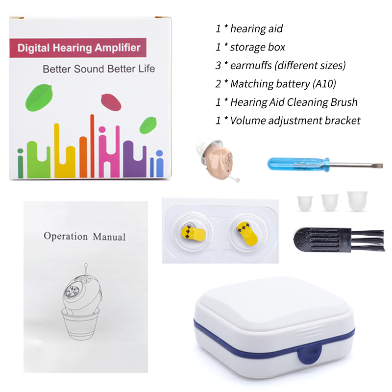 Appareil auditif Invisible, aide auditive Rechargeable CIC, Mini aide auditive pour personnes âgées sourdes, amplificateur auditif: Lilas