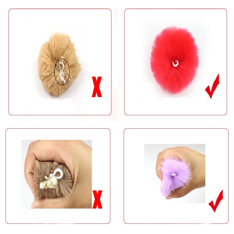 12cm lapin Pom Pom porte-clés véritable fourrure boule pompon voiture porte-clés lapin fourrure boule porte-clés Pompons sac breloques avec chaînes porte-clés