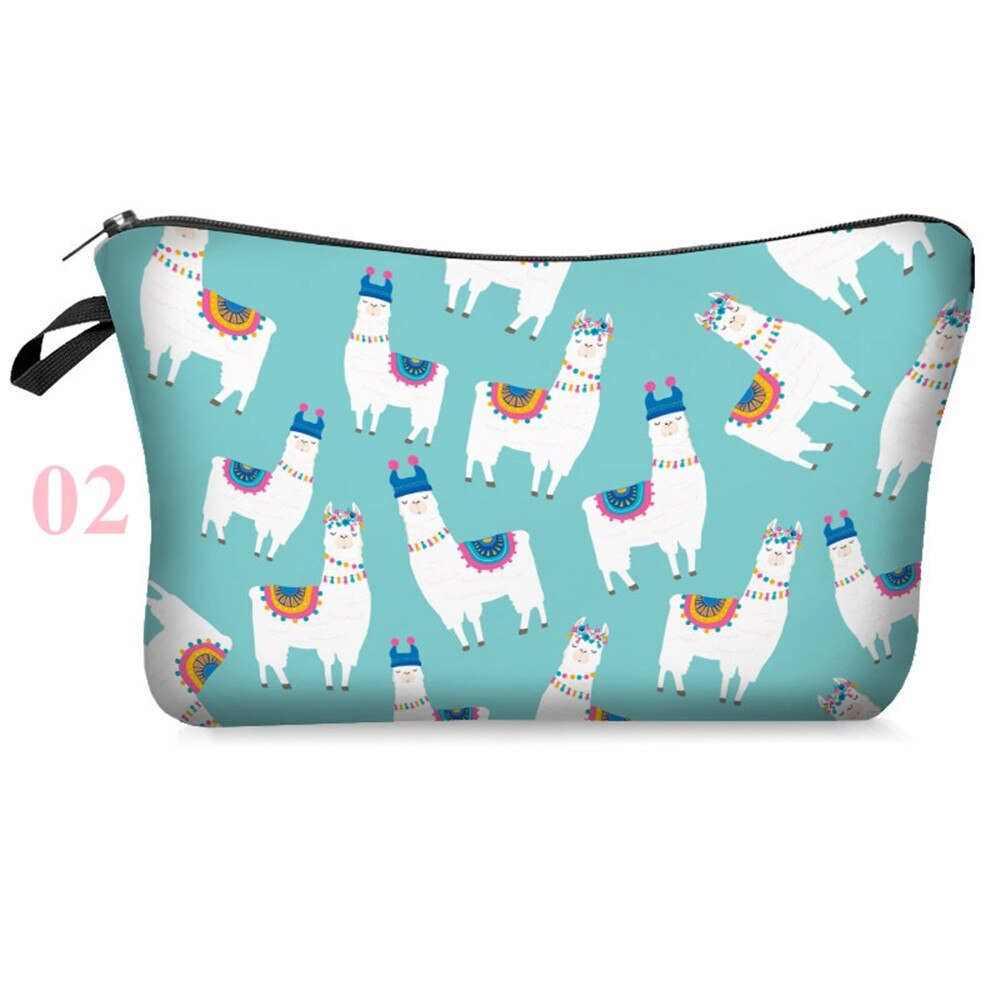 1pc lama modèle maquillage sacs multicolore modèle cosmétiques Pouchs pour voyage dames poche mignon cosmétique sac femmes Style: 2