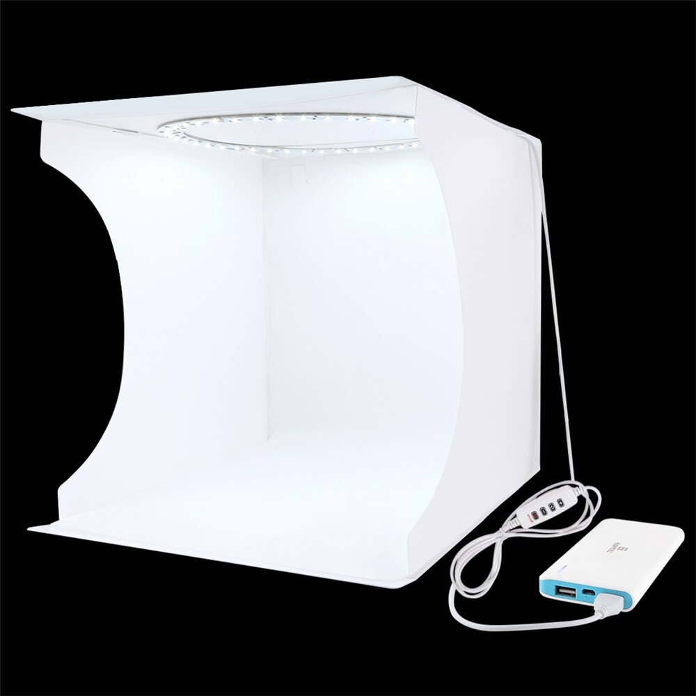 Folding Lightbox Photography Photo Studio LED Light Soft Box Photo Background Kit for DSLR Camera with 6 Color Backdrops