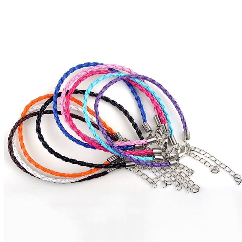 10 stks/partij Eenvoudige Stijl Handgemaakte Gevlochten Charm Armbanden Voor Vrouwen Pulseras Mujer Gevlochten Touw Manchet Bangle