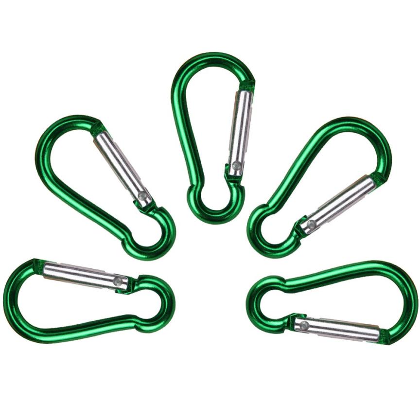 Outdoor Klimmen Quickdraws 5 Stuks Aluminium D Karabijnhaak Sleutelhangers Spring Snap Clip Haken Sleutelhanger Karabijnhaken APrr21 # E20