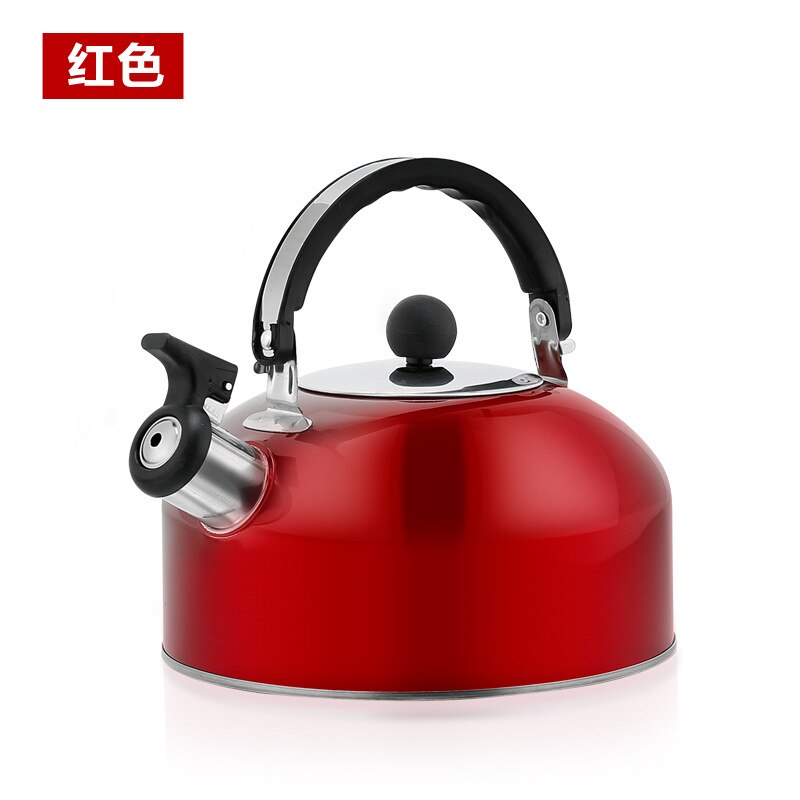 Verdikte Fluitketel Roestvrijstalen 3L Kleurrijke Water Kettle Waterkoker Kookgerei Fluitketel Keuken Benodigdheden EB50SH: Rood