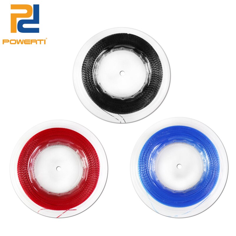 Carrete POWERTI de gran rendimiento, HEXASPIN TWIST 1,23mm, cuerda de raqueta de tenis 200M, carrete grande