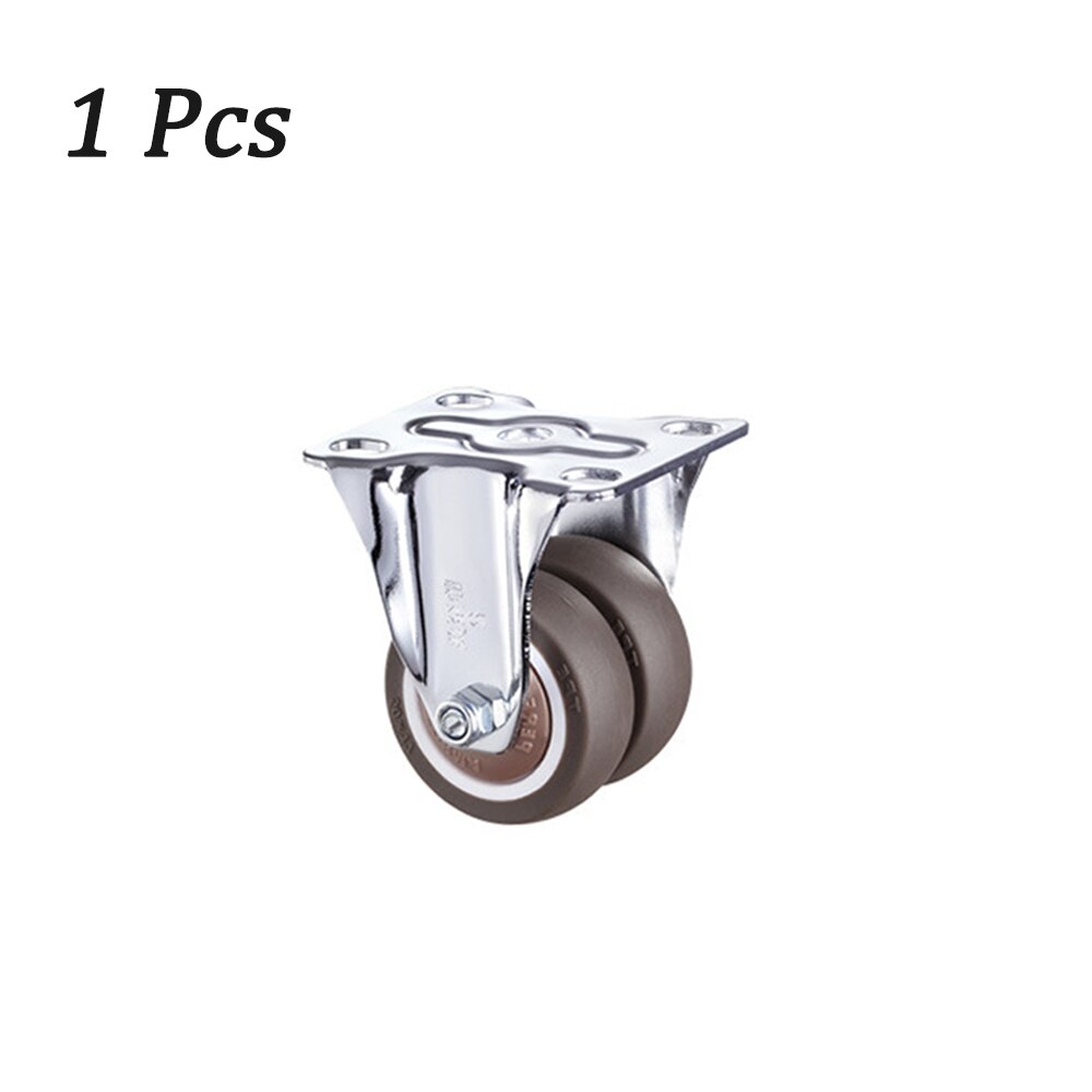 1.5/2 inch 360 Degree Swivel Caster Wheels Heavy Duty Caster Wheels With Double Wheels No Noise Wheels For Carts Workbench: 2 inch / 1 Pcs Fixed