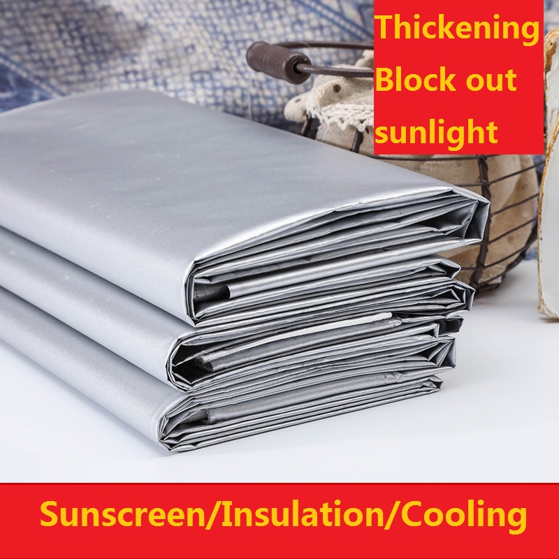 Full Shading Double-sided Silver Coated Fabric Curtains Silver Thickened Light Blocking Thermal Insulation UV Resistant Fabric