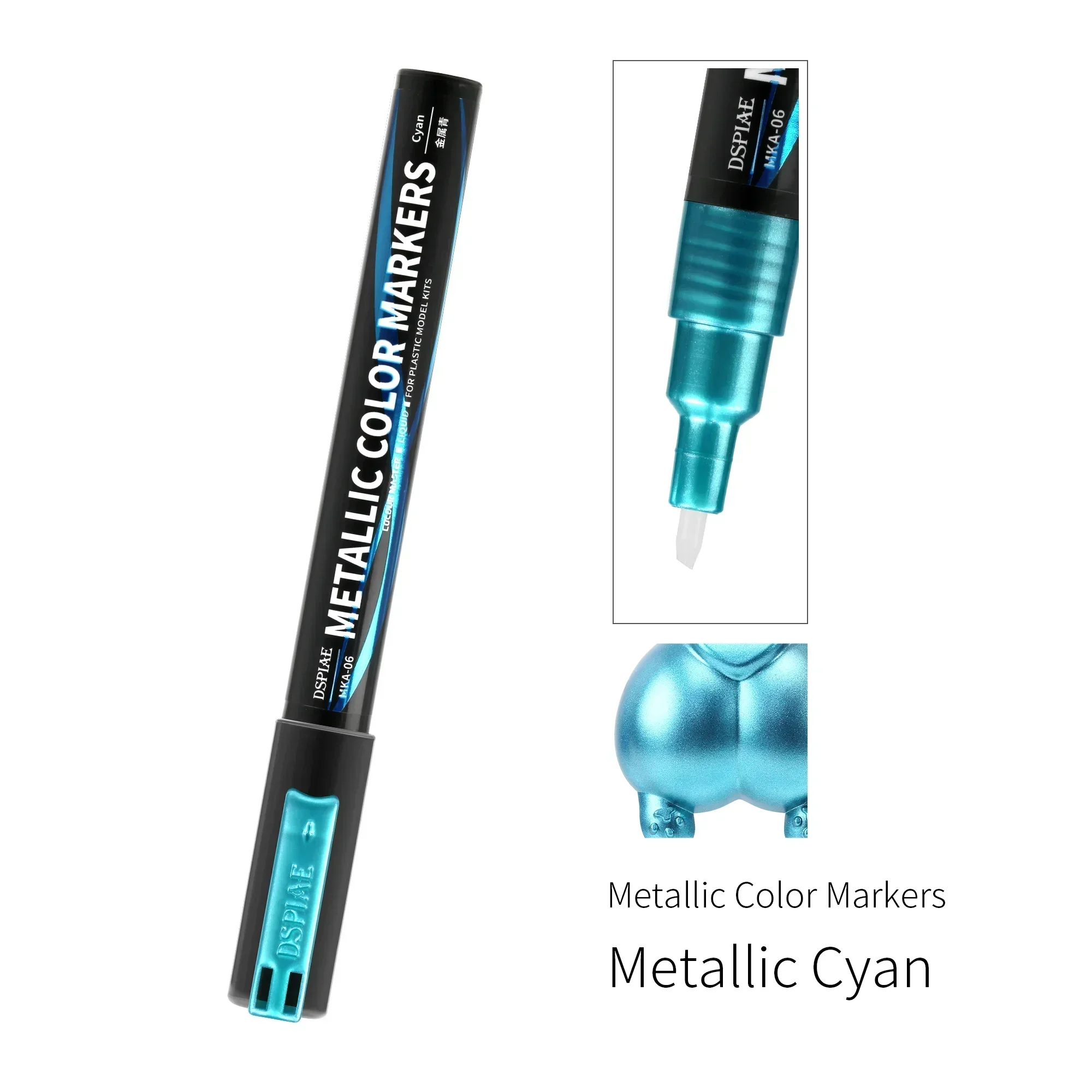 DSPIAE MKA-Stylo pinceau super métallique pour modèle Gundam Mech, 12 couleurs, tête souple à base d'eau, respectueux de l'environnement exécutif: Bleu