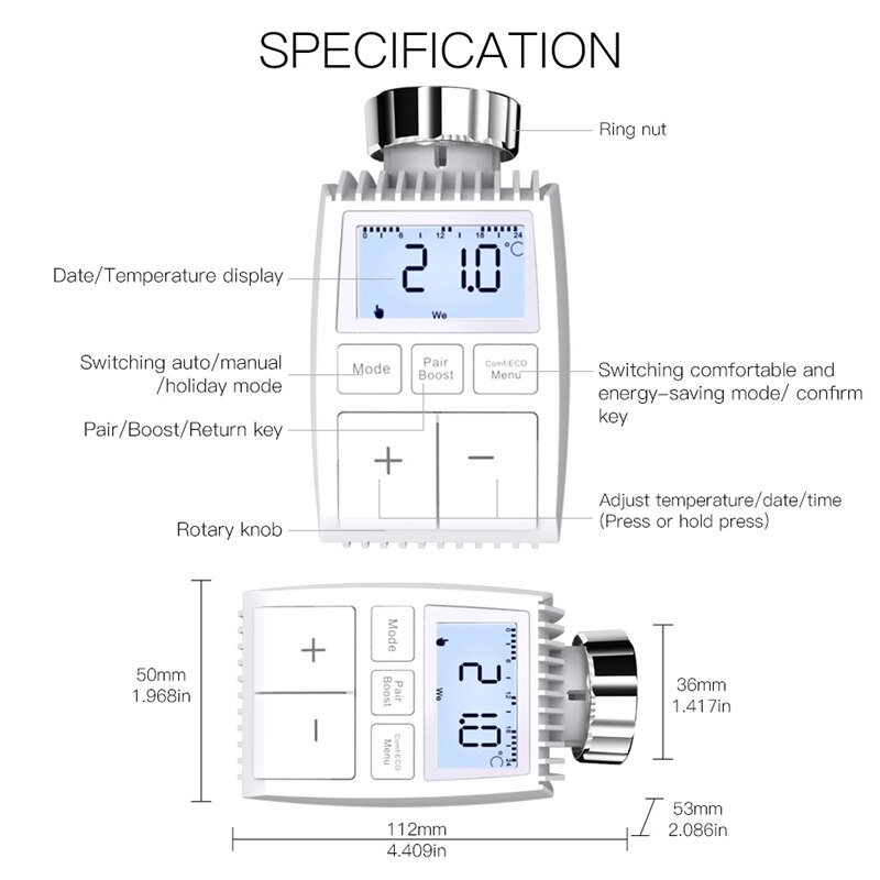 Tuya Bluetooth Thermostaat Radiator Valve Actuator Smart Temperatuur Controller Sigmesh Heater Trv Voice Control