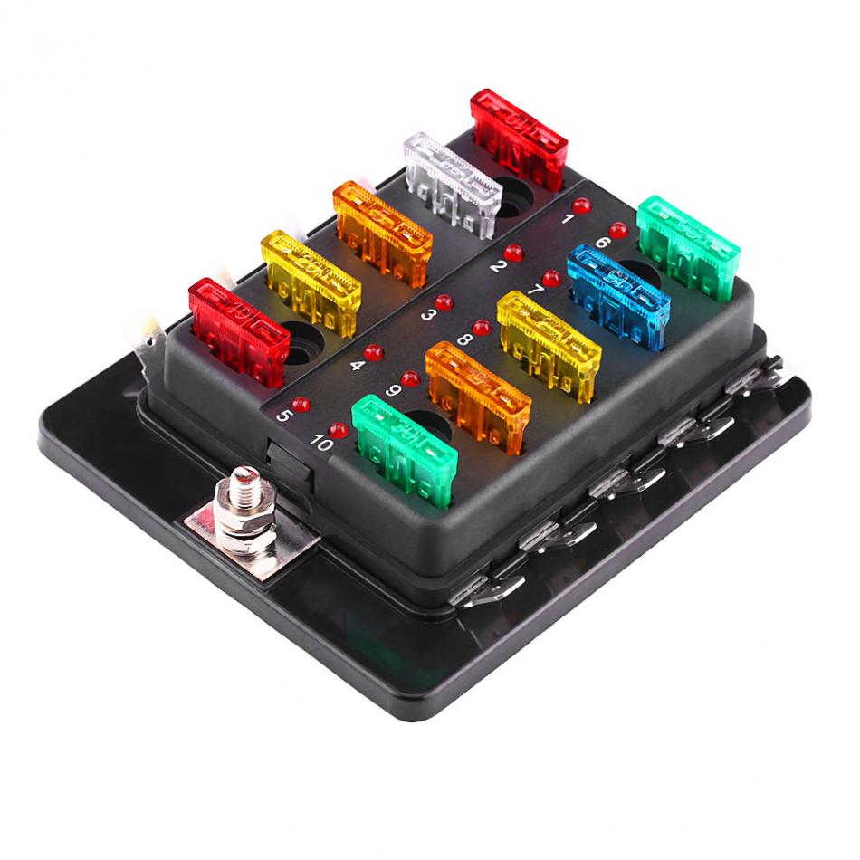 Met Led Fuse 10 Way Blade Zekeringkast Circuit Blade Fuse Box B... – Grandado