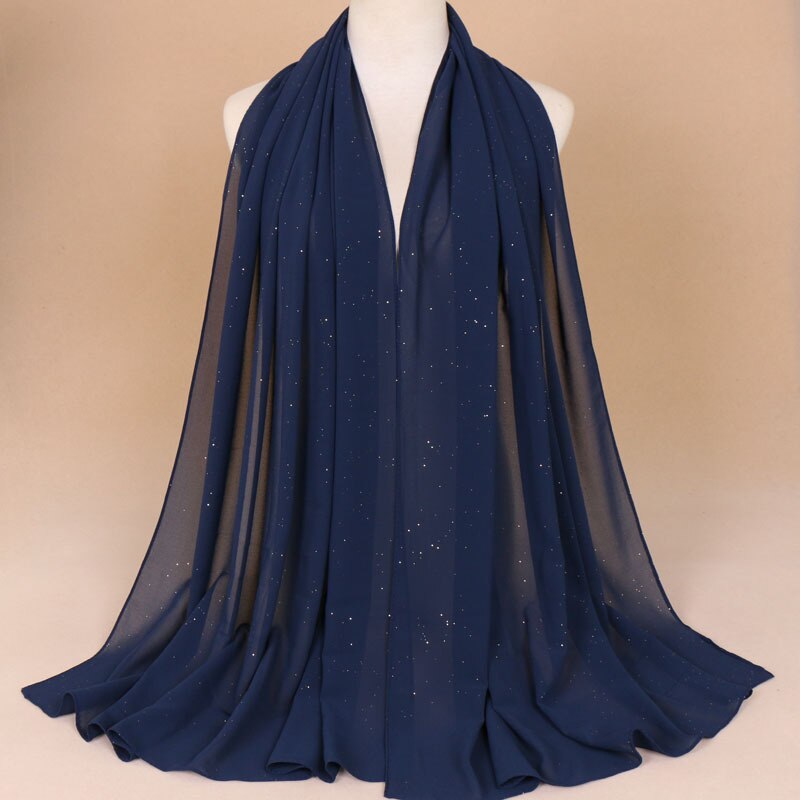 women gold chiffon hijab scarf solid color muslim head shawls and wraps pashmina bandana female foulard ladies hijab stores: 16