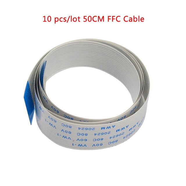 10 unids/lote Raspberry Pi 3 Cámara Cable FFC 15cm/30cm/50cm 15pin plana Cable de alambre para Raspberry Pi 3B + 3 B 2 cámara de visión nocturna: 50cm FFC Cable