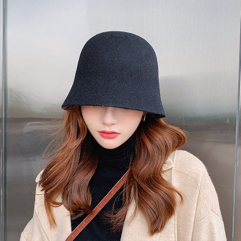 Hiver chapeaux pour femmes décontracté à court bord disquette laine Cloche chapeau dame rue chapeau tempérament sauvage pêcheur chapeau