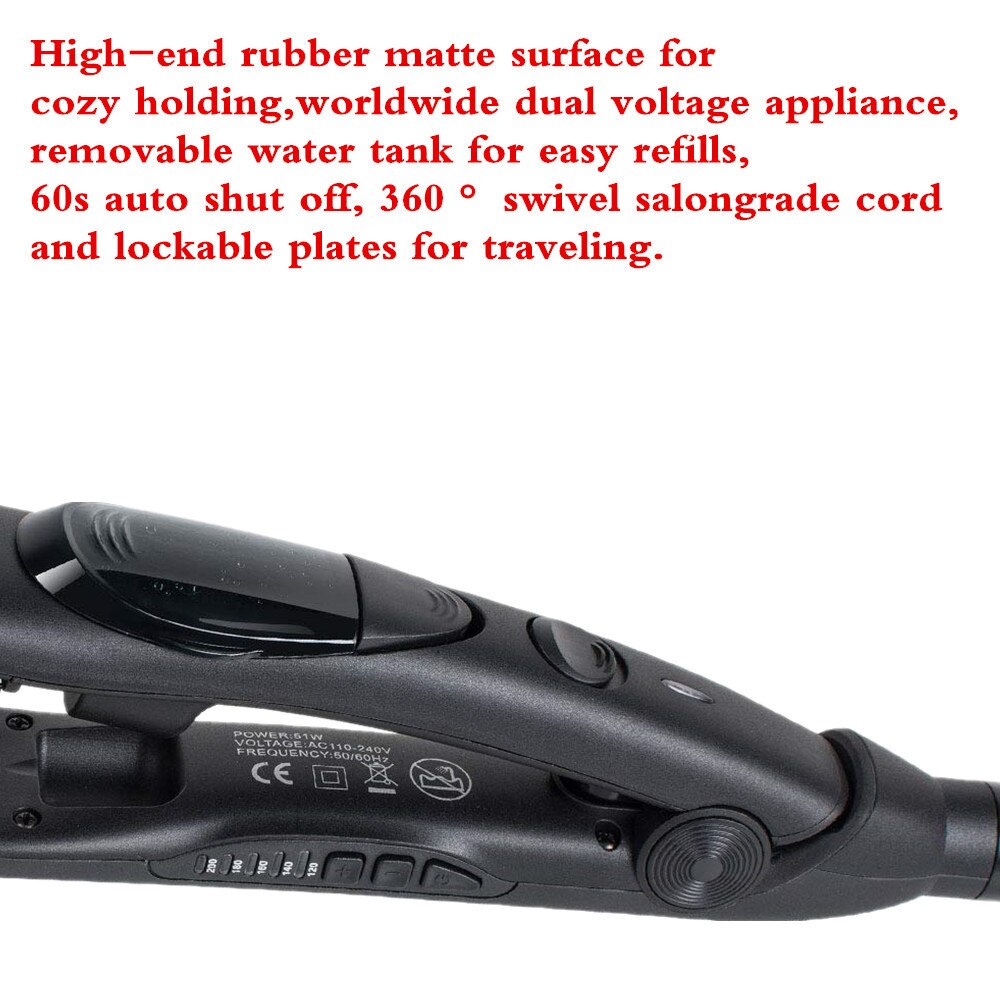 Steam Hair Straightener Fast Heating Ceramic Infusion Steam Flat Iron Vapor Sprayer Hair Styling Straight Hair Tool