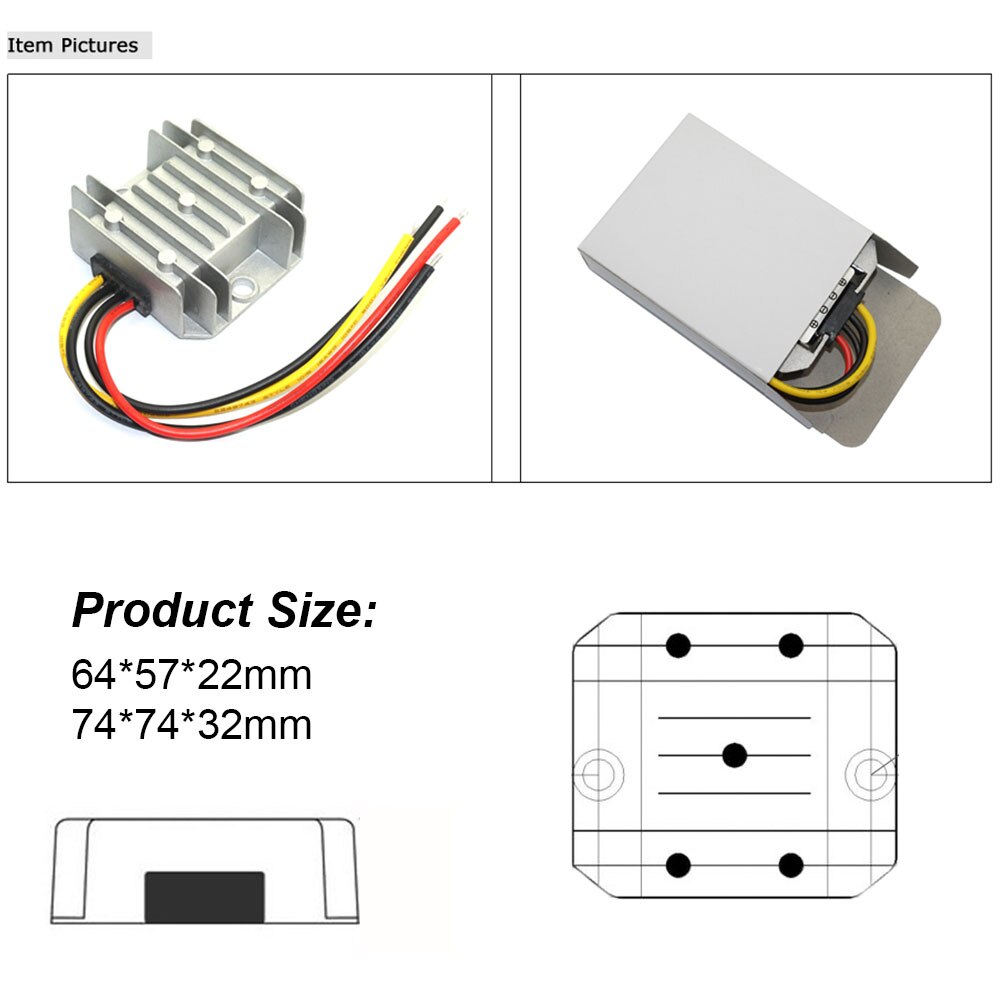 24V to 12V Waterproof Step Down DC DC Converter 24V TO 12V 5A/10A Car Power Converters Step-up Adapter 12V To 24V Waterproof