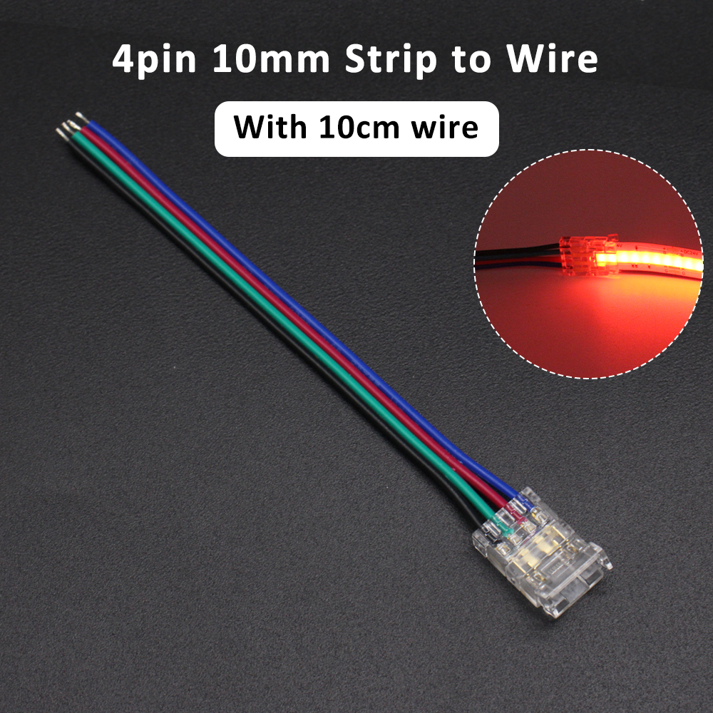 Conector de tira LED COB de 2 pines, 3 pines, 4 pines, Terminal de cable de extensión, conectores LED para luces de cinta flexibles RGB CCT COB de 5mm, 8mm y 10mm: YELLOW