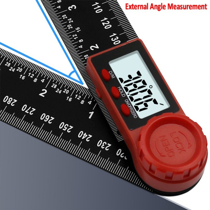 2-in-1 200/300mm Digital Instrument Angle Inclinometer Angle Digital Scale Electronic Goniometer Protractor Angle Ruler Detector