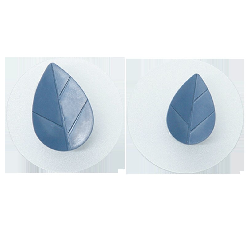 2pcs Simple leaf Shaped hook wall-mounted door back coat hook multifunctional bag key small object hook Home Storage Bedroom: Blue