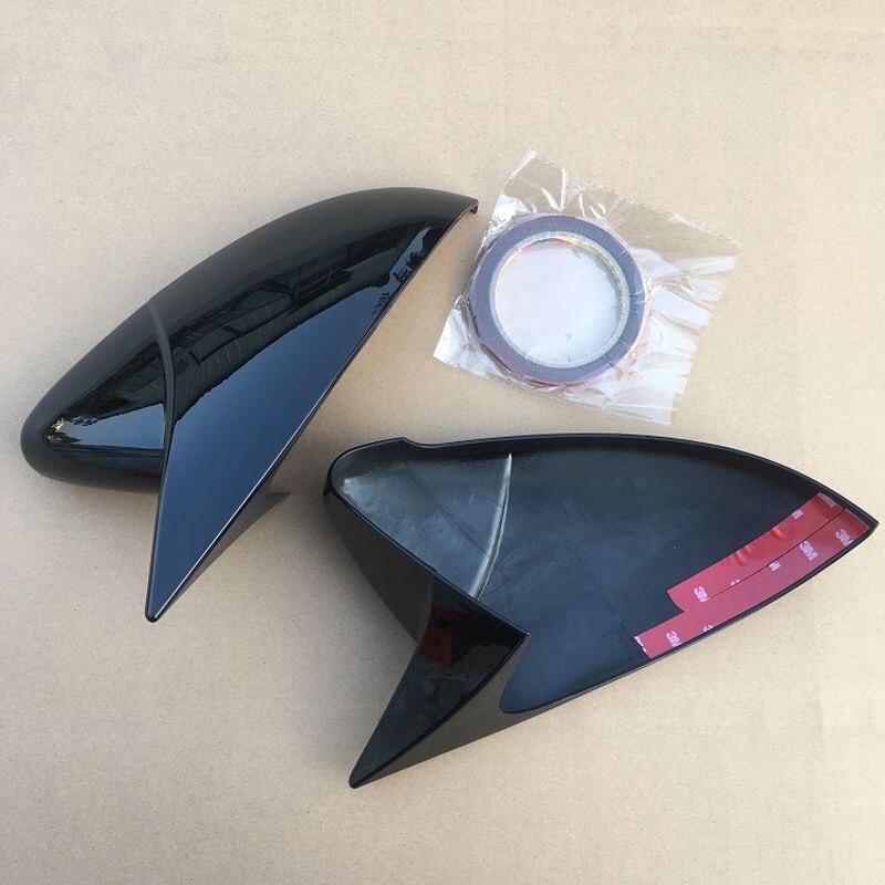 Capa de espelho retrovisor, 2 peças, para vw golf mk7 7.5 gti 7 7r, capa, espelho, visual de carbono, preto brilhante, fosco, cromado