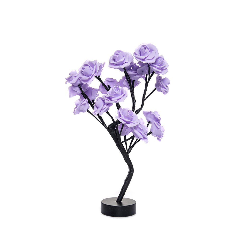 LED Simulation Lamp Rose Flower Tree Shape USB Port Battery Powered Decorative LED Garden Party Desktop Decor Light: 03