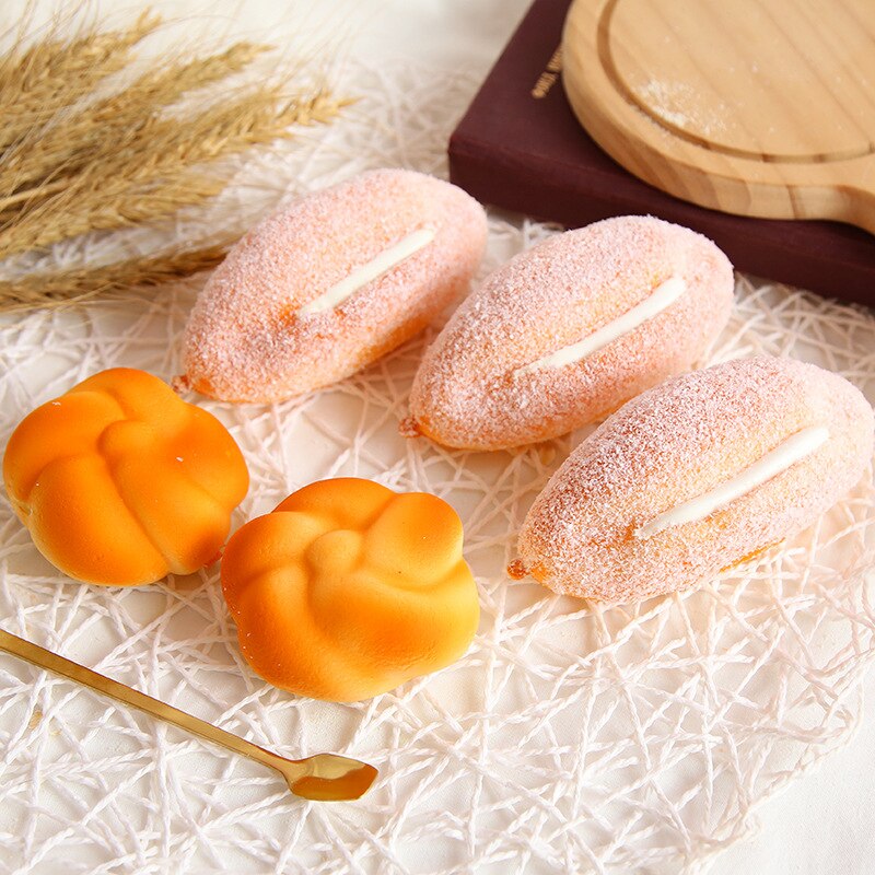 Squishy Food kreatywne imitujące chleb tosty pączki powolne rośnie wycisnąć zabawki antystresowe parodia Tease ludzie dekoracja stołu