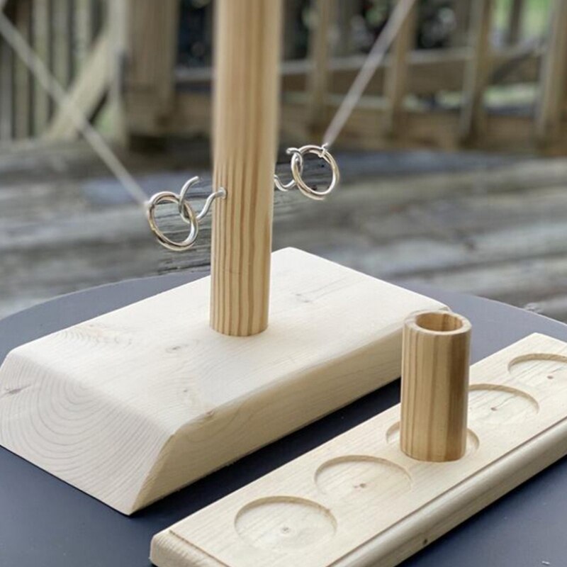 Partij Speelgoed Leisure Industriële Stijl Bar Drink Shop Handgemaakte Houten Ring Toss Haken Snelle Interactief Spel Voor Bars