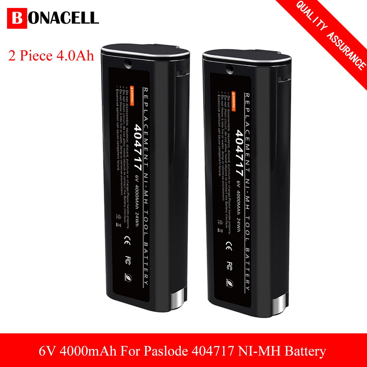 6V Replacement Paslode 4000mAh NI-MH Battery for 404717 B20544E BCPAS-404717 404400 900400 900420 900600 901000 902000 B20720: 2X Battery 4.0Ah