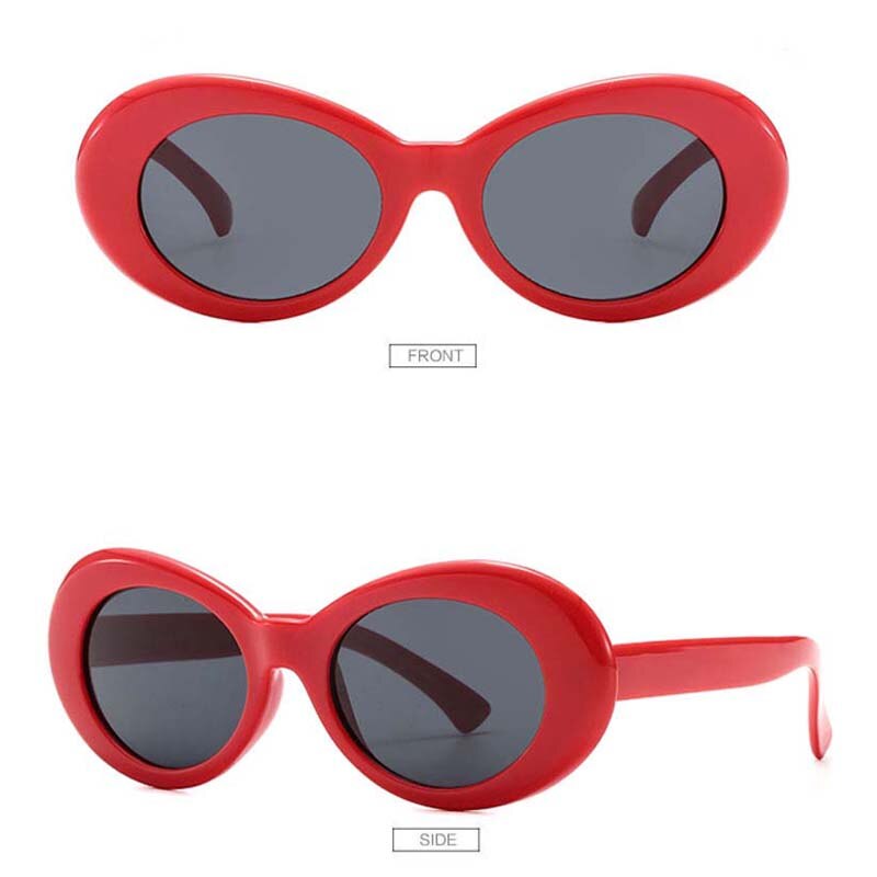 Frauen Schlagkraft Brille Gläser Männer Sonnenbrille Weiblich Männlich Oval Sonnenbrille Schwarz Weiß verrotten Brillen UV400: rot Rahmen grau