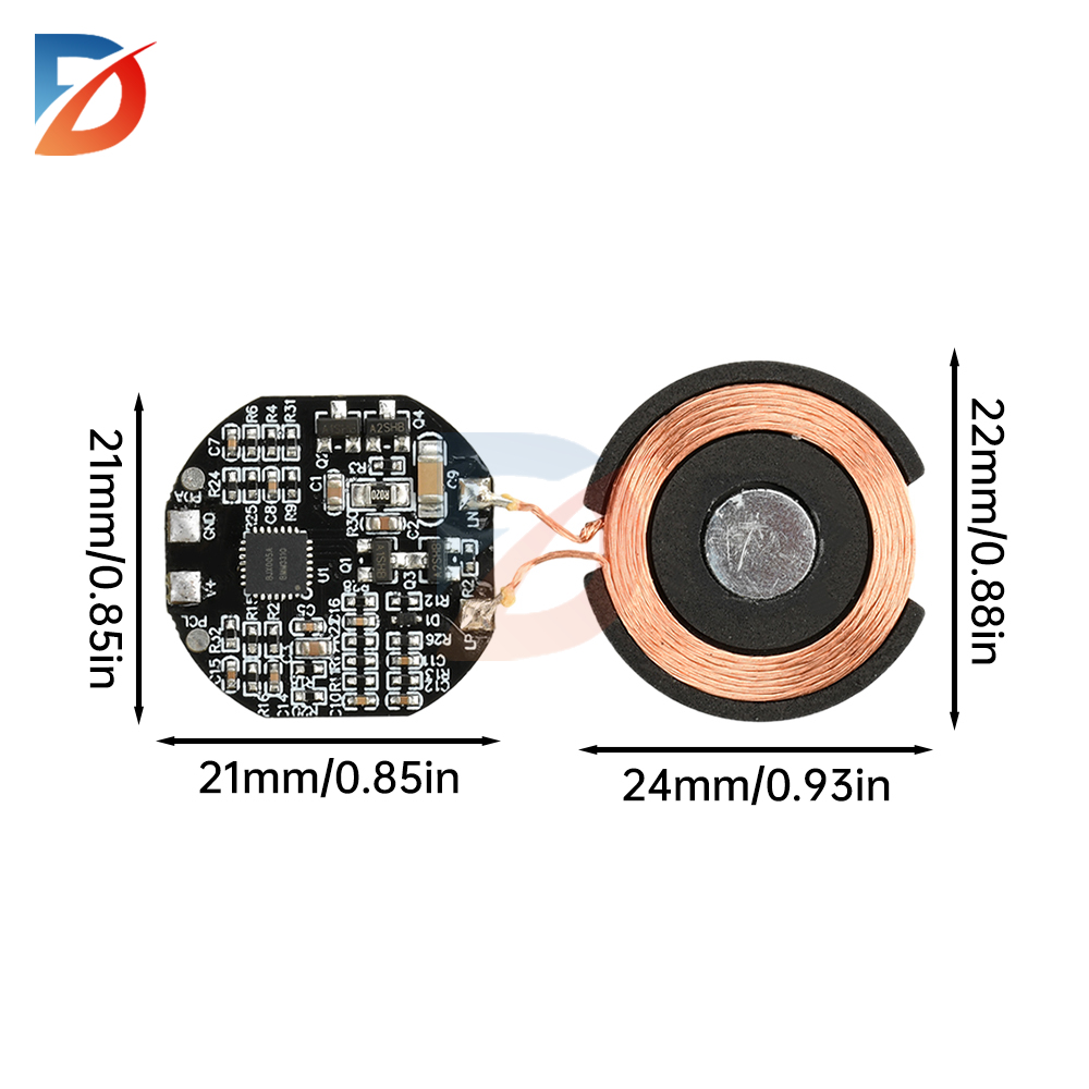 Módulo de carga inalámbrico magnético de 3W, módulo transmisor de cargador inalámbrico para reloj, placa Pcba, bobina transmisora de programa Qc2.0 Qc3.0