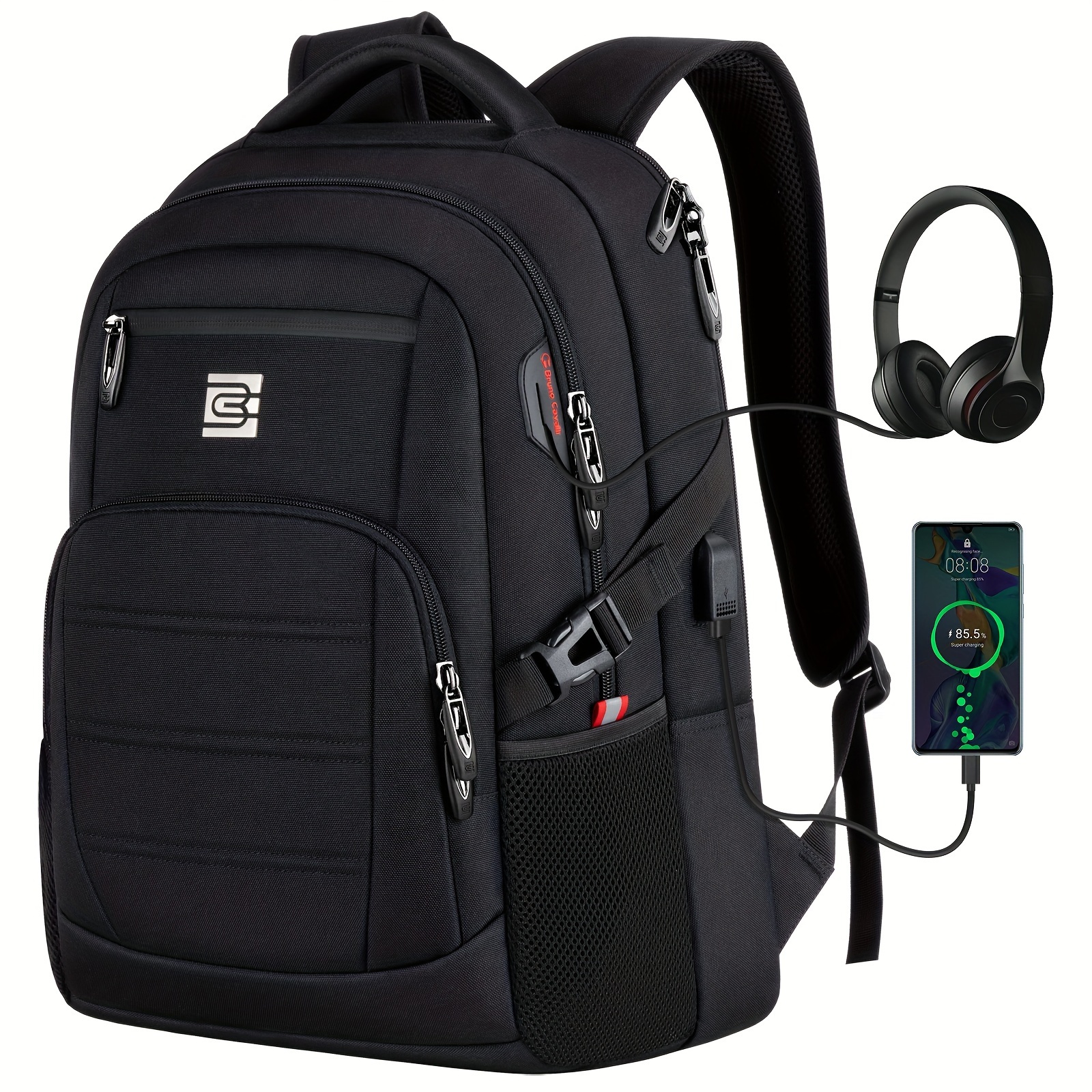 Bagsure water-resistant 15.6 inch Laptop Backpack with USB charging port: Default Title
