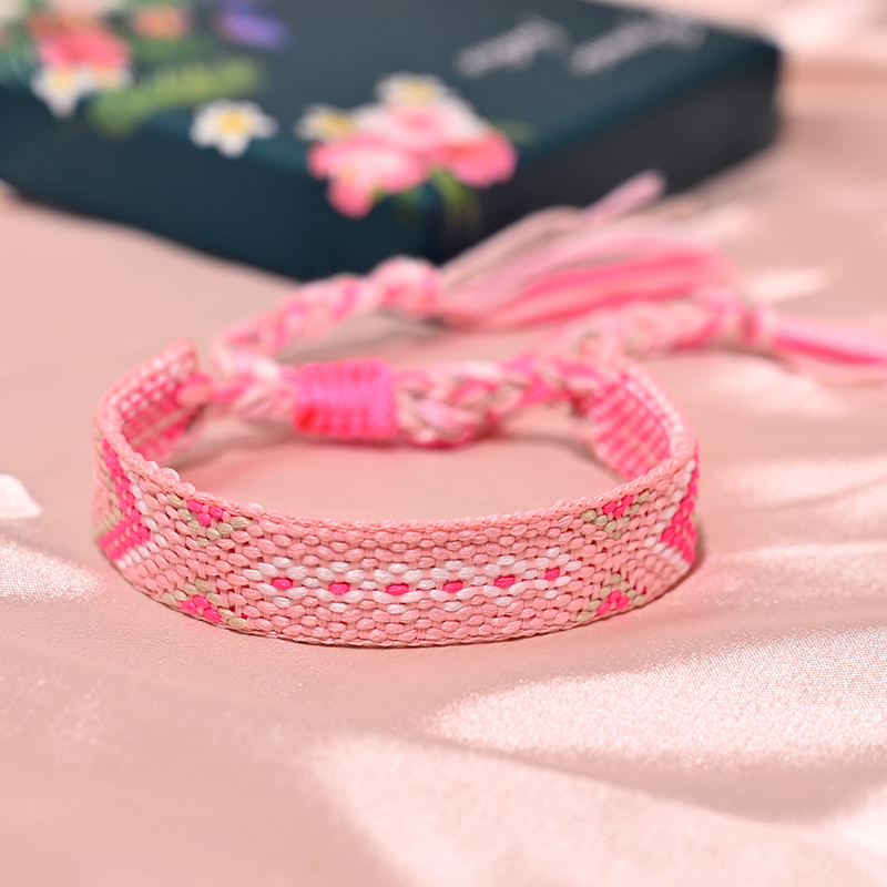 Pulsera con borlas de la Amistad Bohemia para mujer, 12 colores, tejido de cuerda de algodón a la , pulseras bohemias para playa y verano para chica: Color amarillo dorado claro