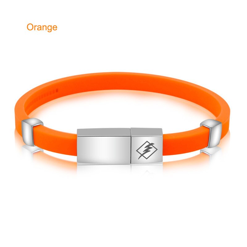 1 pc verstelbare antistatische armbanden met negatieve ionen van siliconen, verwijder de statische elektriciteit van het lichaam, waterdicht, veilig en sportief werken: Oranje