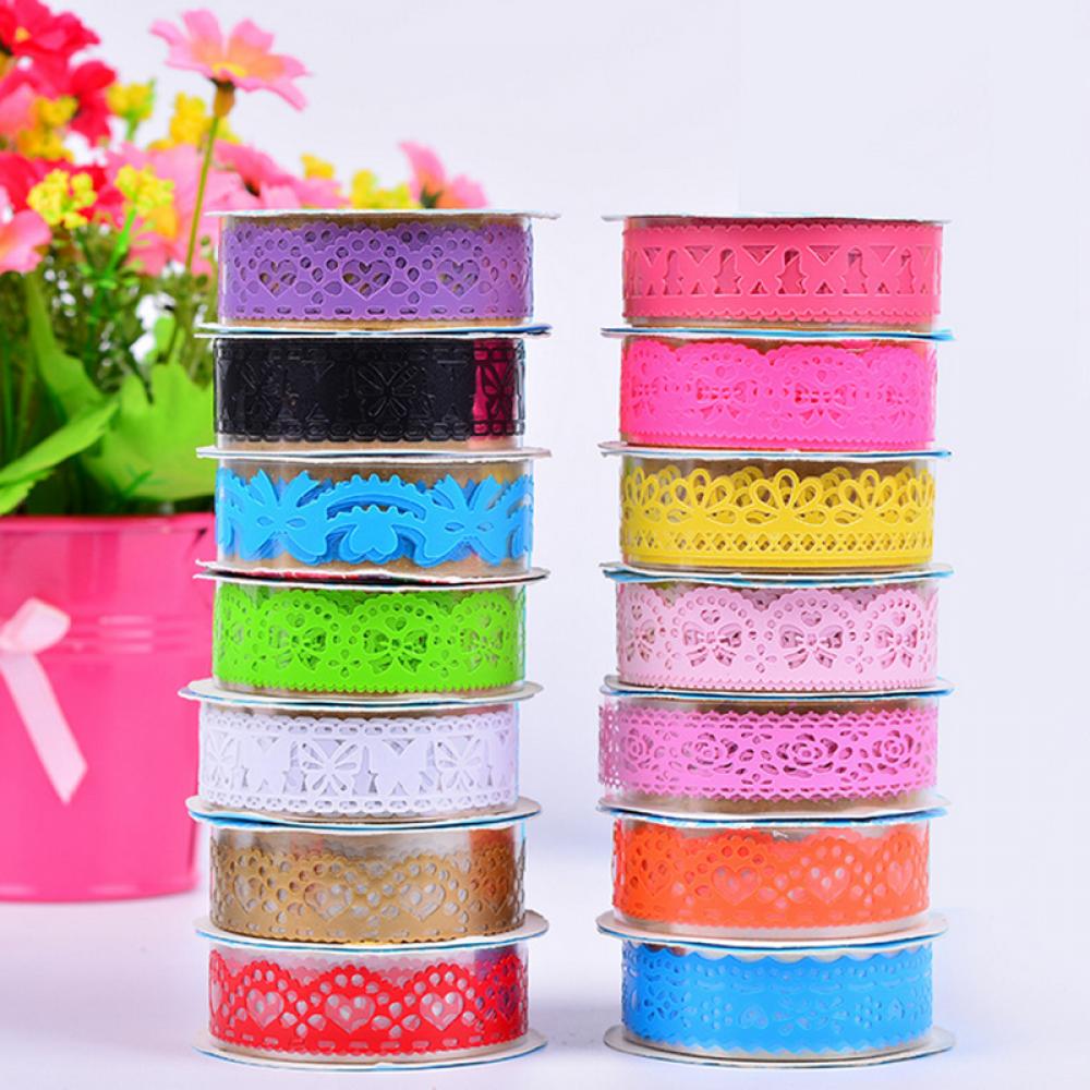 1 st diy washi spets washi tejp dekorativ klistermärke scrapbooking papper tejp självhäftande prydnad diy album brevpapper