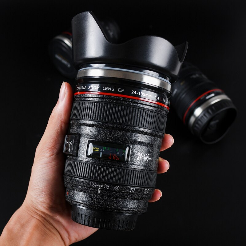 Kamera Objektiv Kaffee Becher Edelstahl Foto Isolierte Thermos Tasse Mit Deckel Fotograf SECHS Generation Emulation SLR Tasse