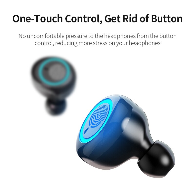 D10/DT2 TWS Bluetooth Earphones Fingerprint Touch Wireless Earbuds HD Stereo Wireless Headphones Noise Cancelling Gaming Headset