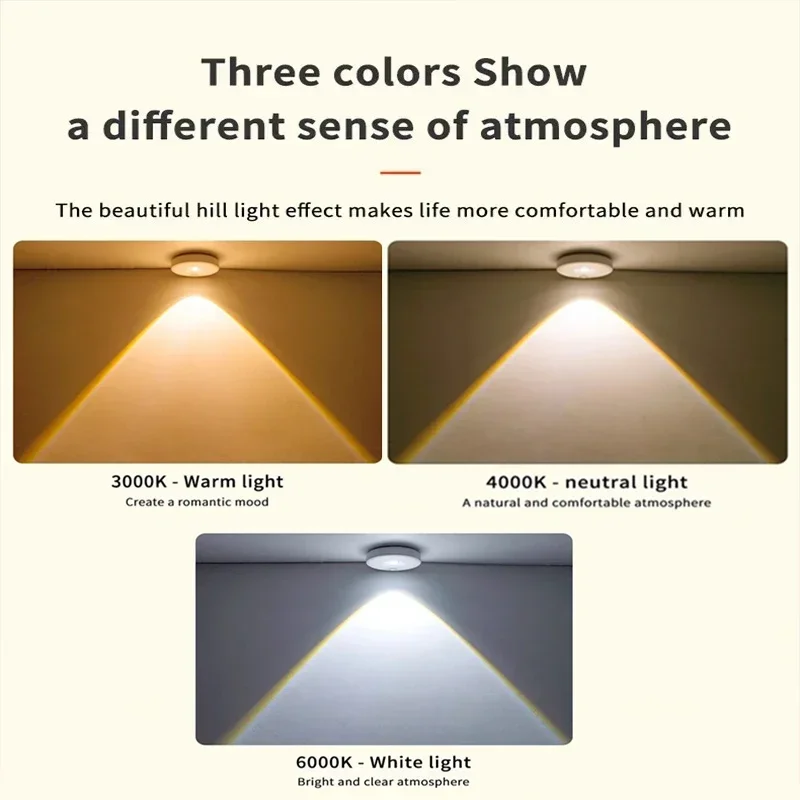 Luz LED nocturna con Sensor de movimiento, luces de cabina regulables, recargables por USB, inalámbricas, lámparas de cocina, pasillo, armario, decoración del hogar