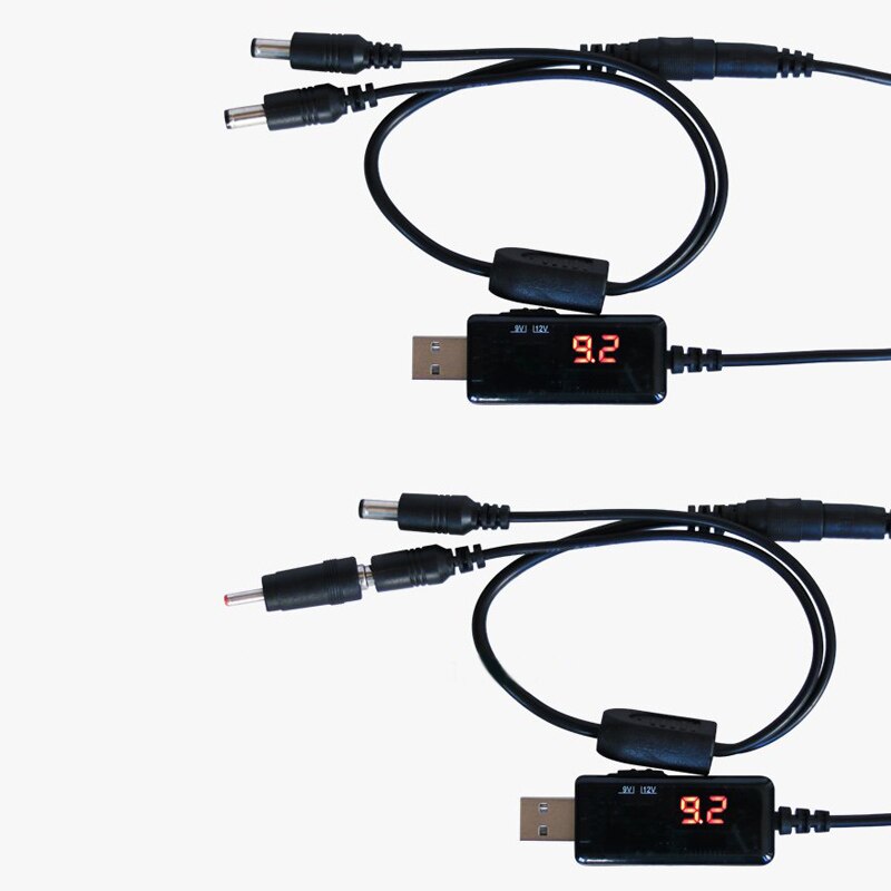 Convertidor de Cable USB DC 5V a 9V 12V USB Cable convertidor de aumento con DC Jack 5,5/3,5mm convertidor de voltaje
