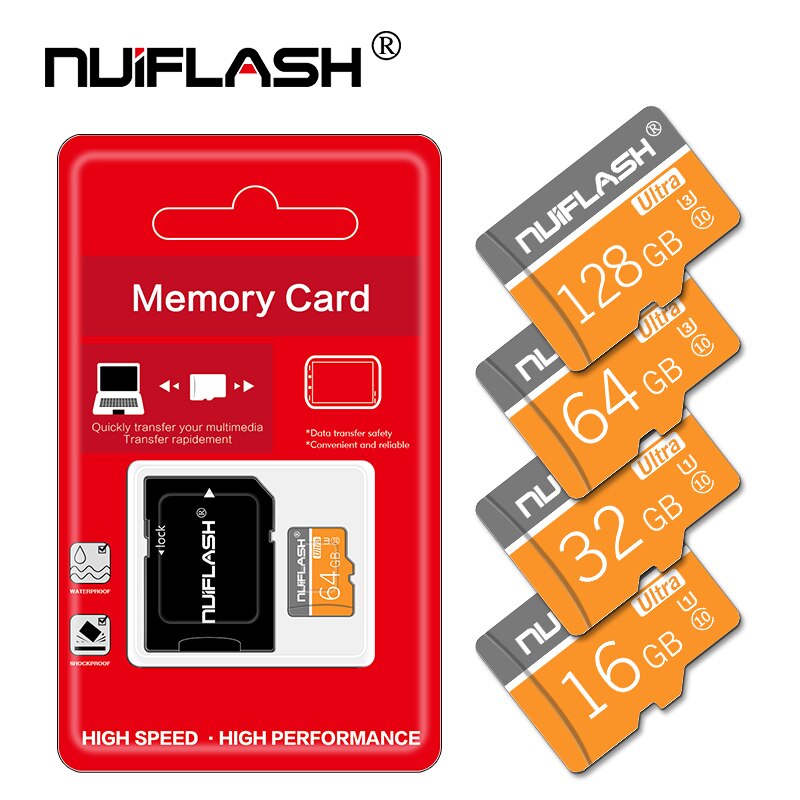 Tarjeta de memoria Micro SD de alta velocidad, 16gb, 32gb, Clase 10, 64GB, Flash, TF, C10, 128, 256 GB
