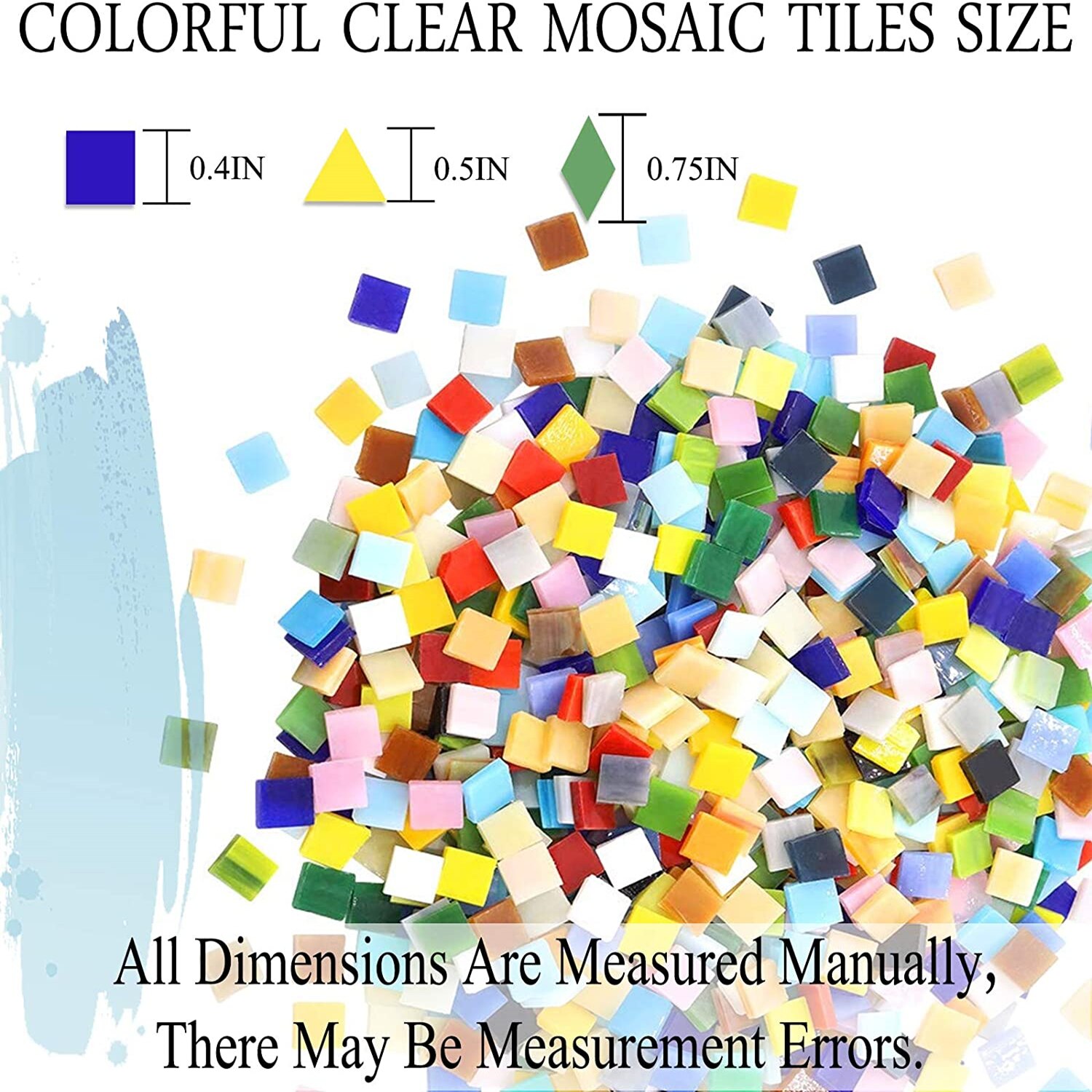 Mosaico de azulejos de colores variados para decoración del hogar o manualidades, cuadrado, 1 por 1 cm, 1000 piezas