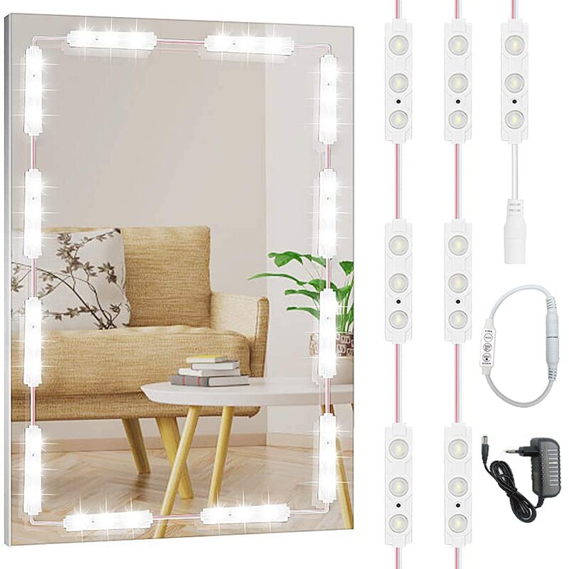 DIY LED Makeup Mirror Light Dimmable 3M 1.5M Dressing Table Mirror Lamp 5730 LED Modules 12V Waterproof Room Stairs Closet Light