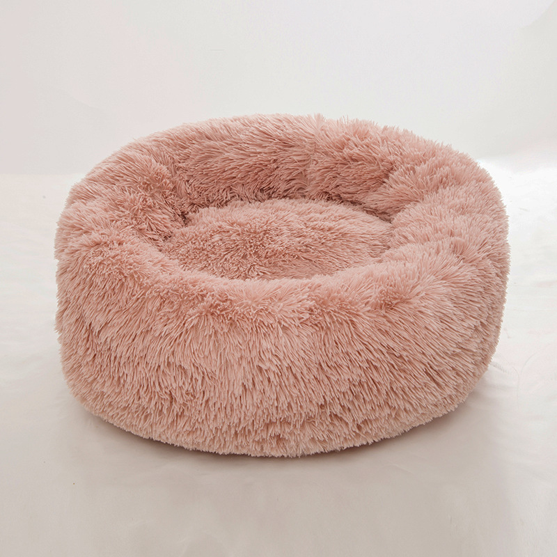 Lits de chien calmant confortable pour les grands petits chiens moyens chiot Labrador étonnamment chat guimauve lit lavable en peluche lit pour animaux de compagnie: light pink / 100cm-39in