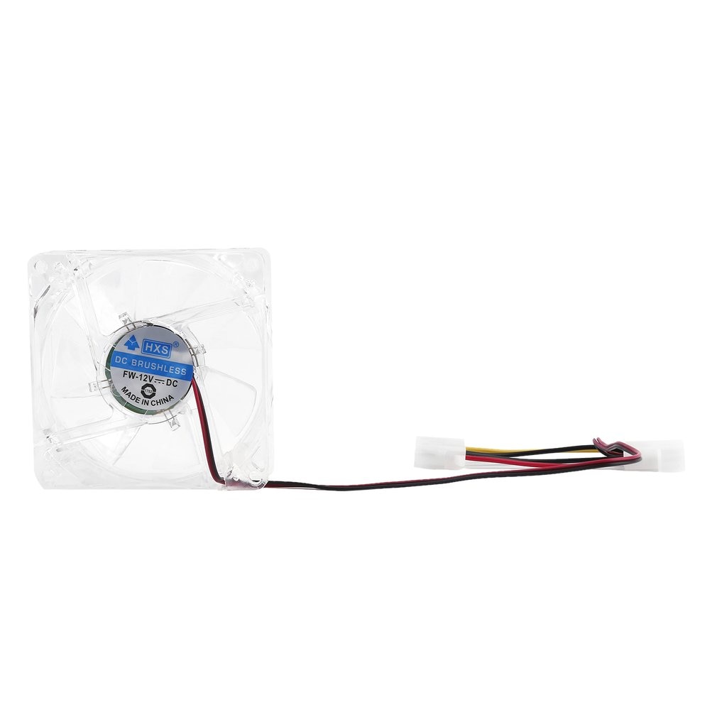 12V 0.20A 80X80X25 Mm Computer Fan 4 Led Stille Pc Computer Case Cooler Cooling Fan mod Blauw En Kleurrijke Licht