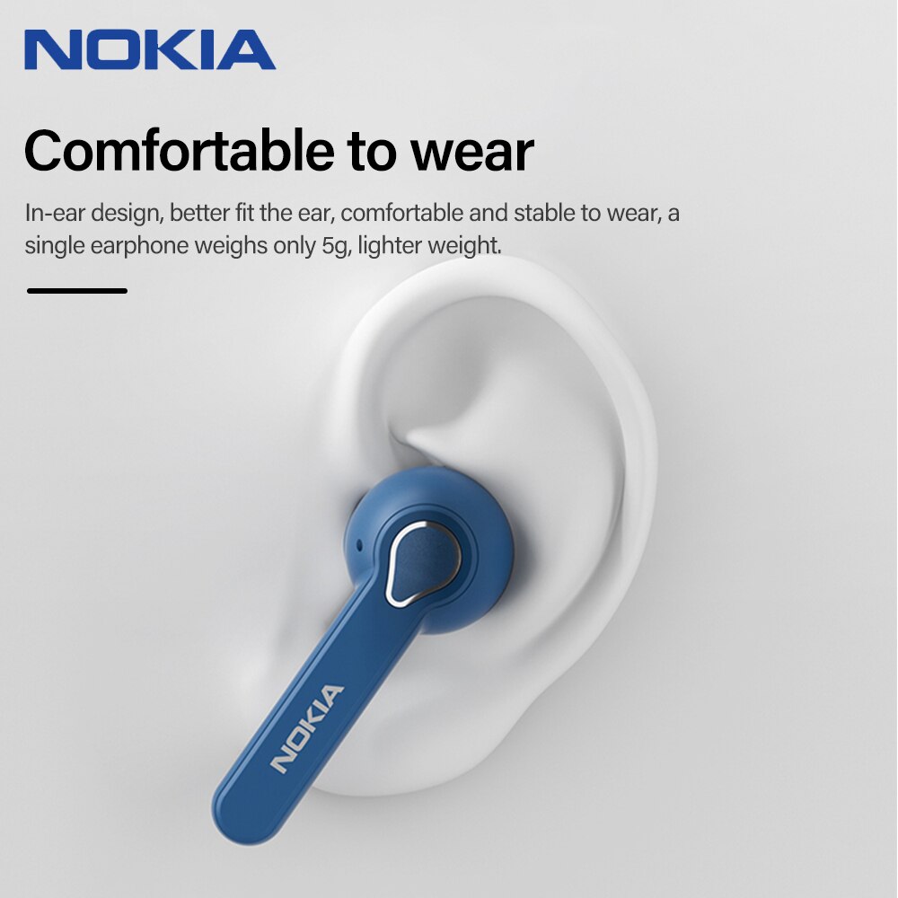 Nokia BH-205 TWS Bluetooth Headphones Wireless Earphone Touch Control Dynamic Earbuds AI Control Gaming Stereo Headset With Mic